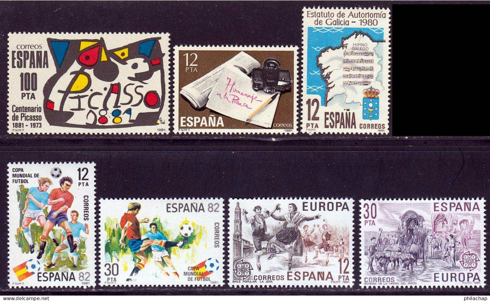 Espagne 1981 Yvert 2237 / 2239 - 2241 / 2244 ** TB Bord De Feuille - Neufs