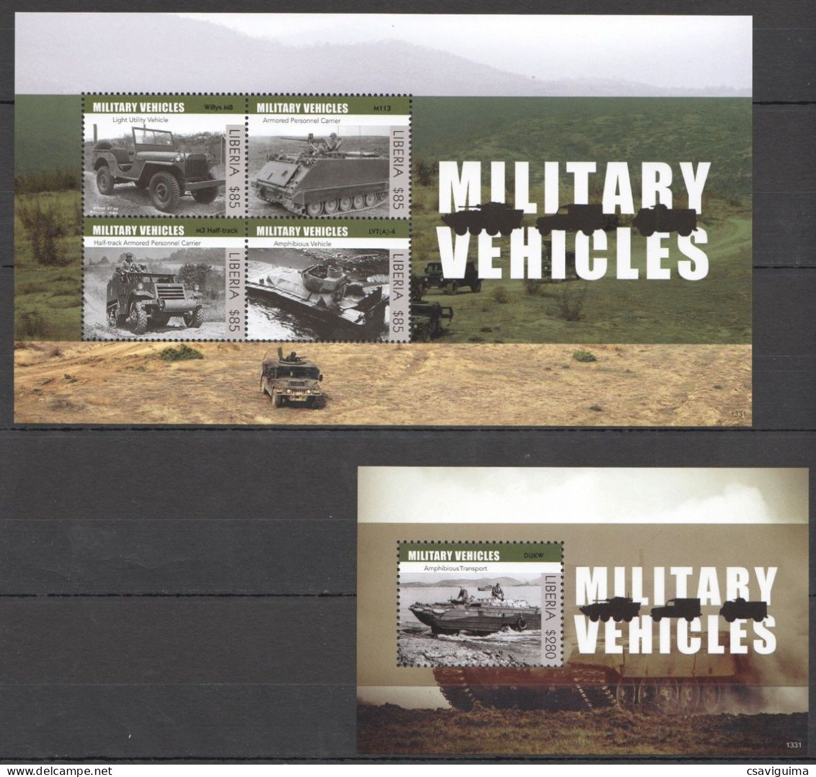 Liberia - 2013 - Military Vehicles - Yv 5282/85 + Bf 646 - Autres (Terre)