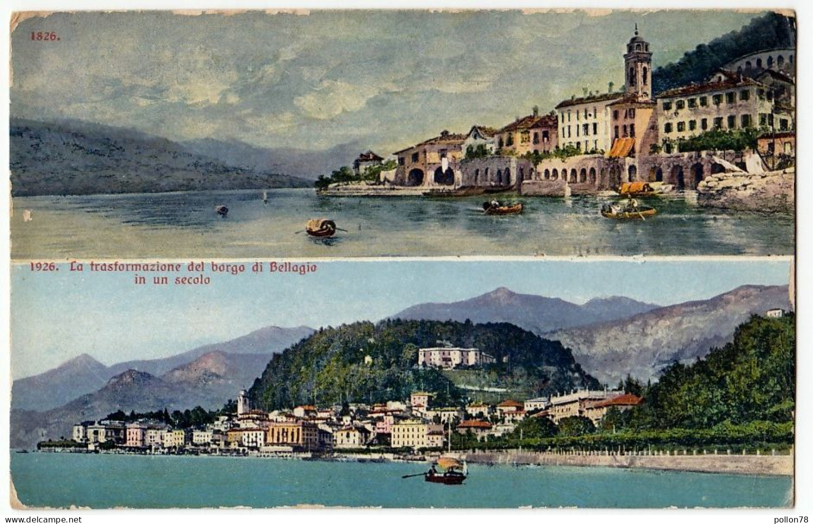 LA TRASFORMAZIONE DEL BORGO DI BELLAGIO IN UN SECOLO - COMO - VEDUTE - Vedi Retro - Formato Piccolo - Como