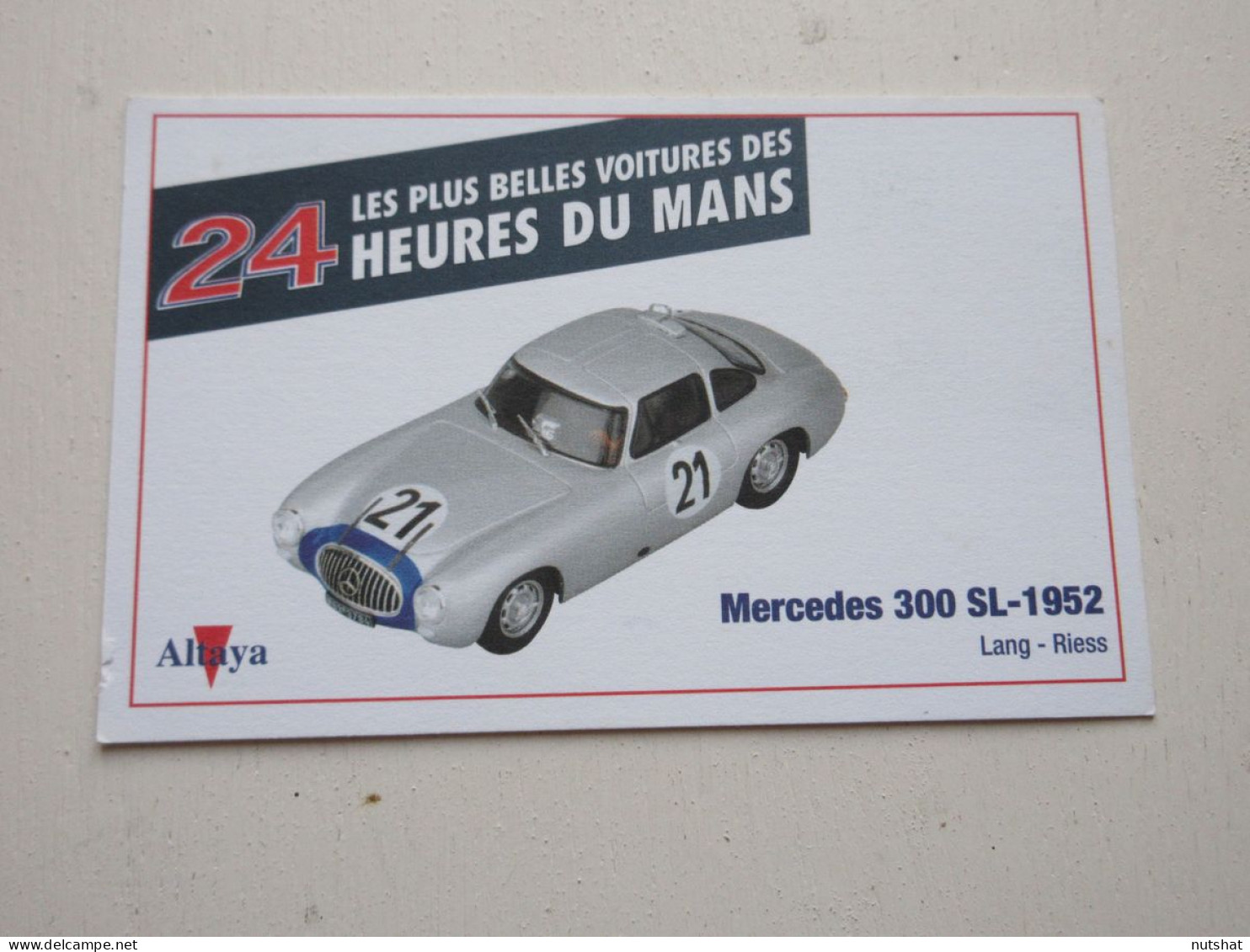 AUTO CARTE 24h Du MANS 1952 MERCEDES 300SL - LANG RIESS - Otros