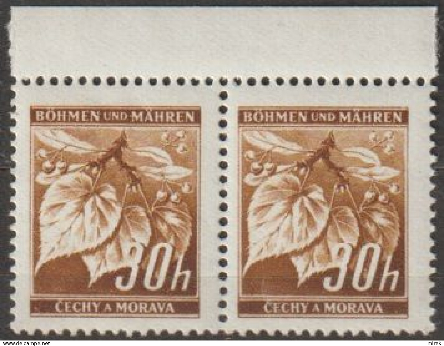 026/ Pof. 25 Light Brown, Border Pair - Unused Stamps