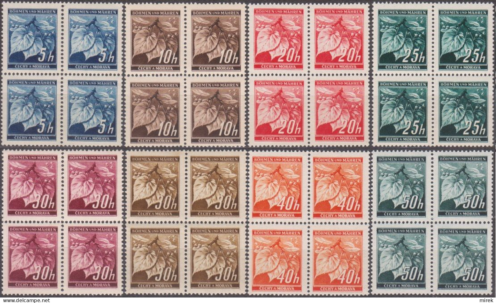 027/ Pof. 20-27, 4-blocks - Unused Stamps