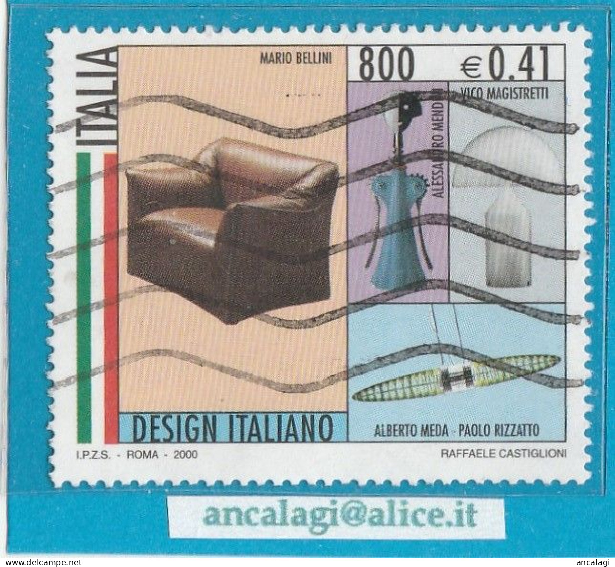 USATI ITALIA 2000 - Ref.0829 "DESIGN ITALIANO" 1 Val. - - 1991-00: Usados