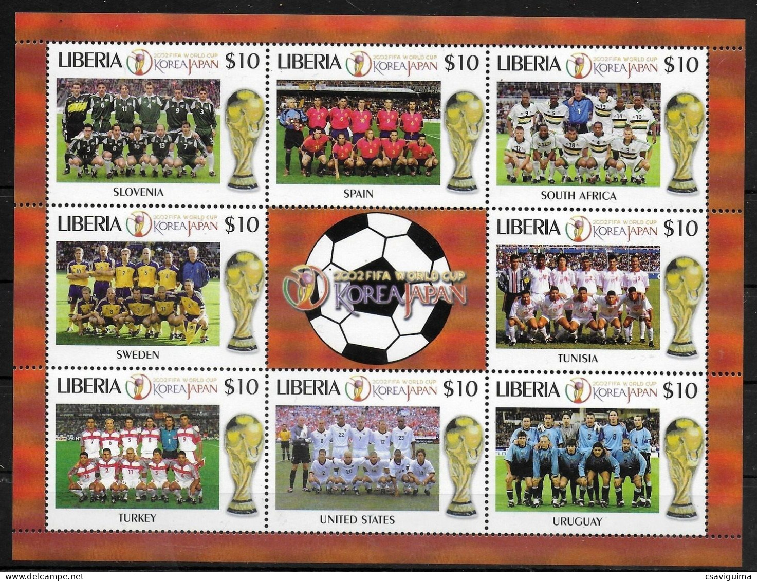 Liberia - 2002 - Soccer World Cup: Japan Korea - Yv 3822/29 - 2002 – South Korea / Japan
