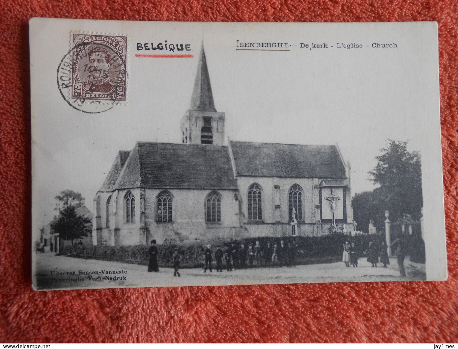 Cpa Isenberghe - (Alveringem) - De Kerk édition Sansen Vanneste Guerre 14-18 - Alveringem
