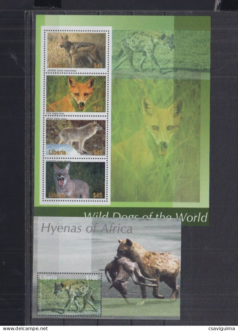 Liberia - 2006 - Wild Dogs Of The World - Yv 4331/34 + Bf 525 - Chiens