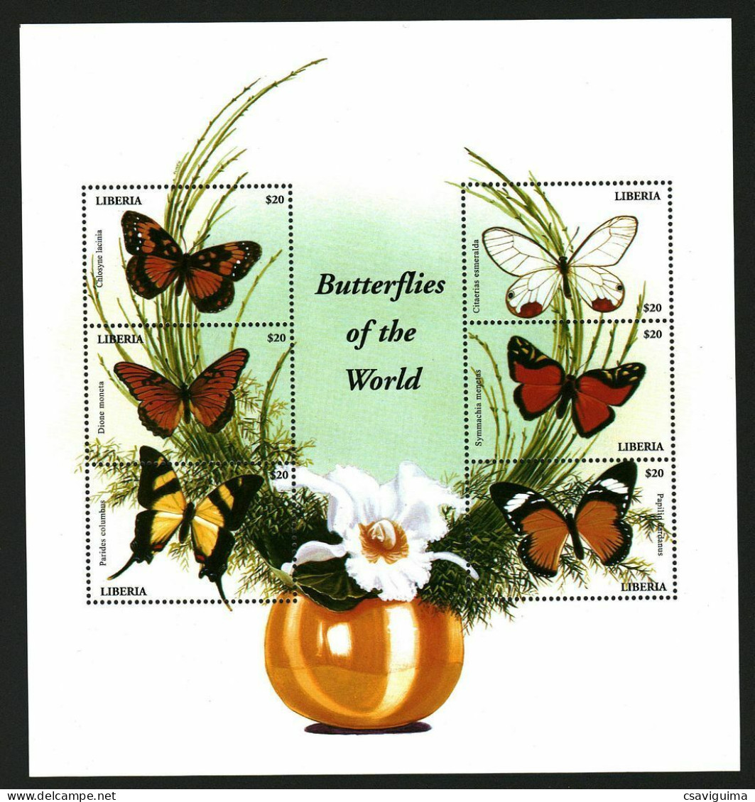 Liberia - 2001 - Insects: Butterflies Of The World - Yv 3355/60 - Farfalle