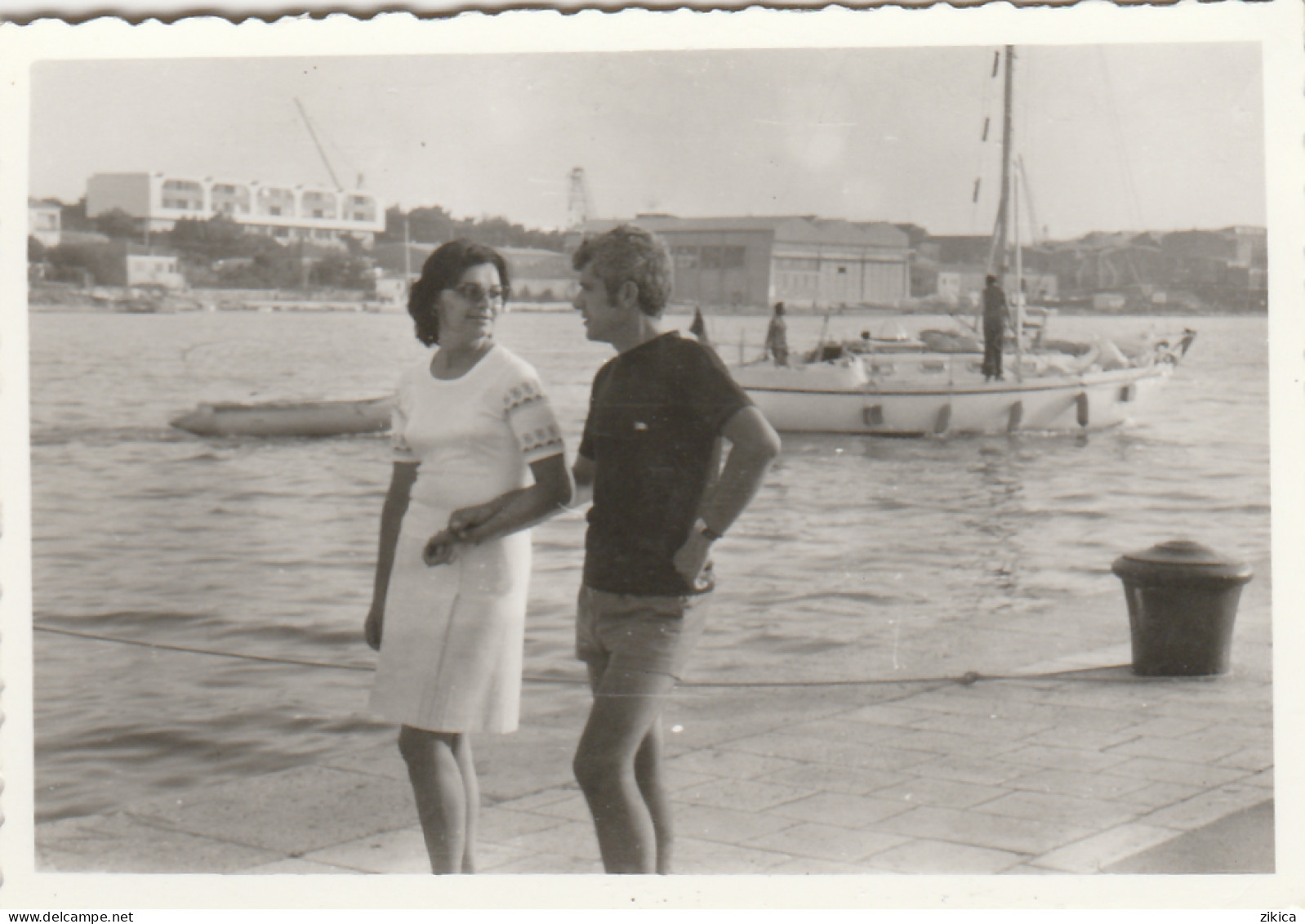 Small Photo ( 6cm/9cm ) - Couple,ship - Anonieme Personen
