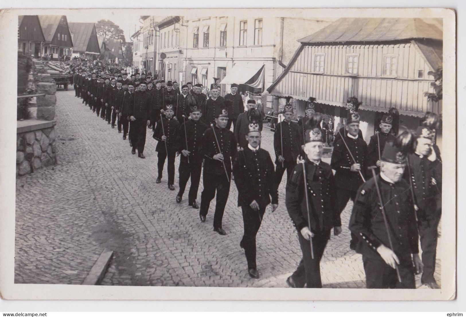 Deutschland Elsass Allemagne Alsace (?) Carte-photo Défilé Uniforme Militaire à Identifier Fotokarte - Da Identificare