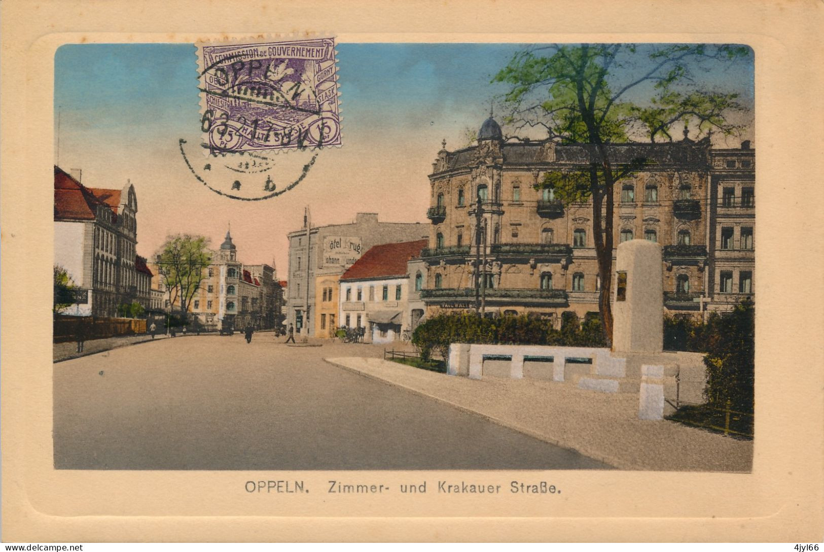 CPA SILESIE - OPPELN OPOLE - Plebiscite De 1921 - Zimmer Und Krakauer Strasse Rue Cracovie Pub Hotel Krug - Cachet 1921 - Polen