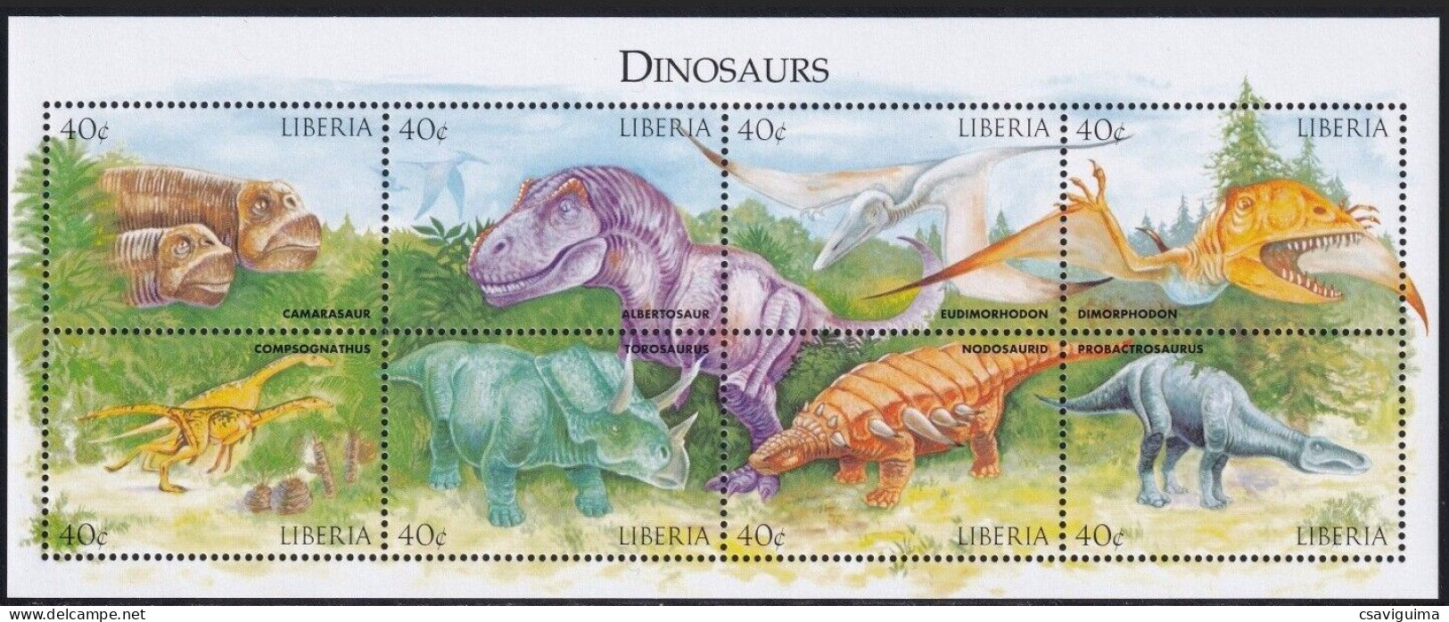 Liberia - 1993 - Prehistorics - Yv 1891/98 - Prehistóricos