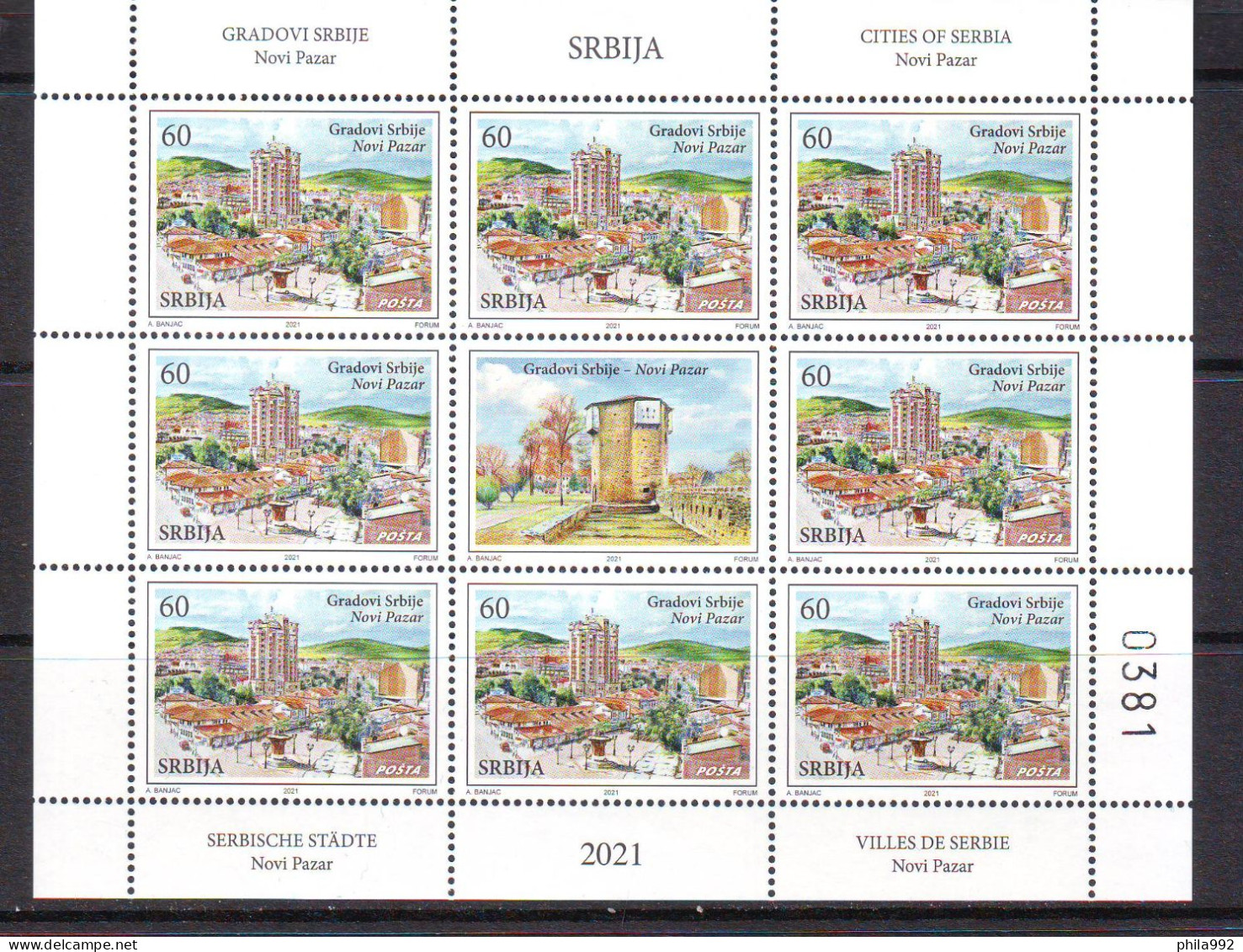 SERBIA 2021 Cities Of Serbia  KRALJEVO And NOVI PAZAR 2 Mini Sheet (8+L) Mi.No.1023-24 MNH - Serbia