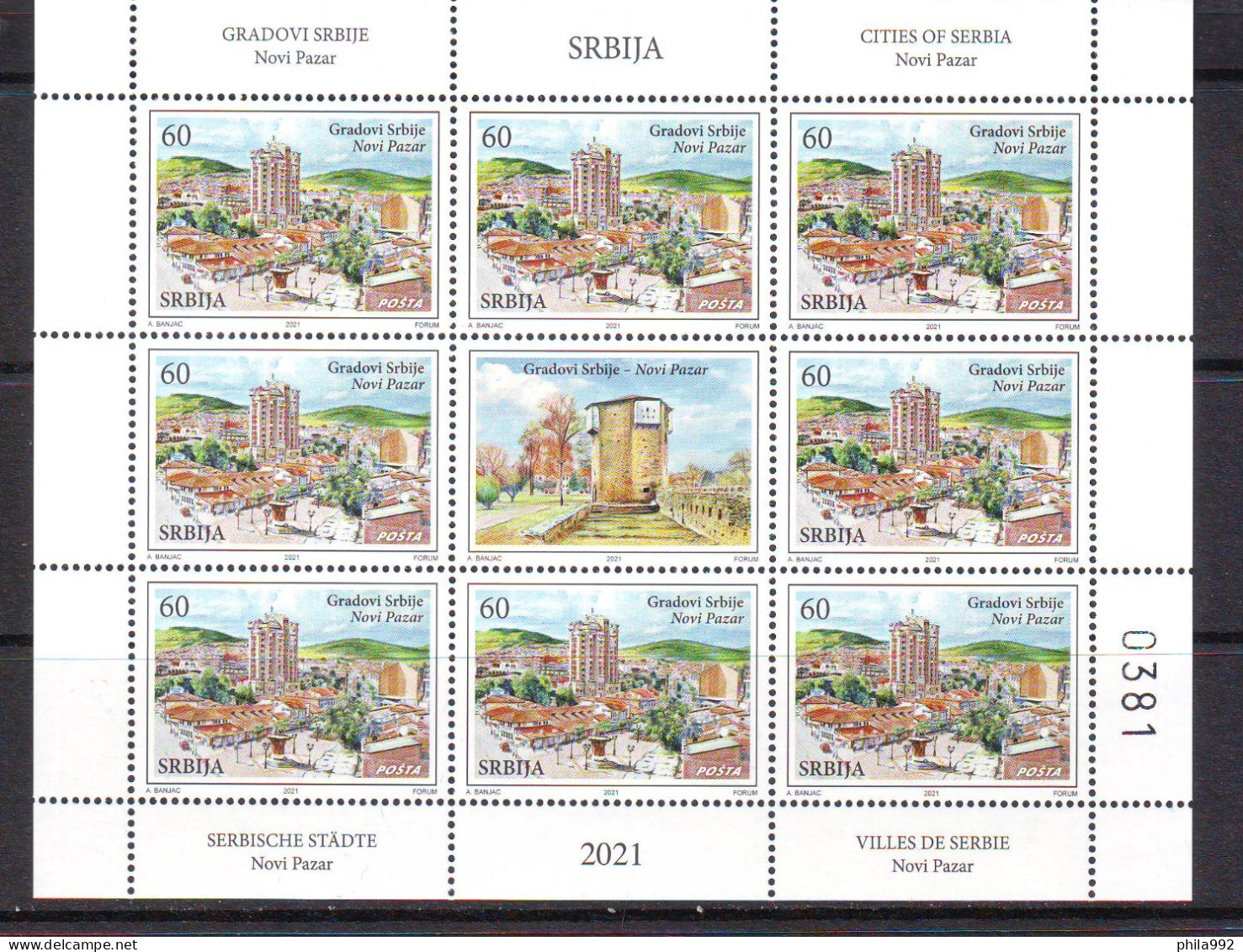 SERBIA 2021 Cities Of Serbia  KRALJEVO And NOVI PAZAR 2 Mini Sheet (8+L) Mi.No.1023-24 MNH - Serbien