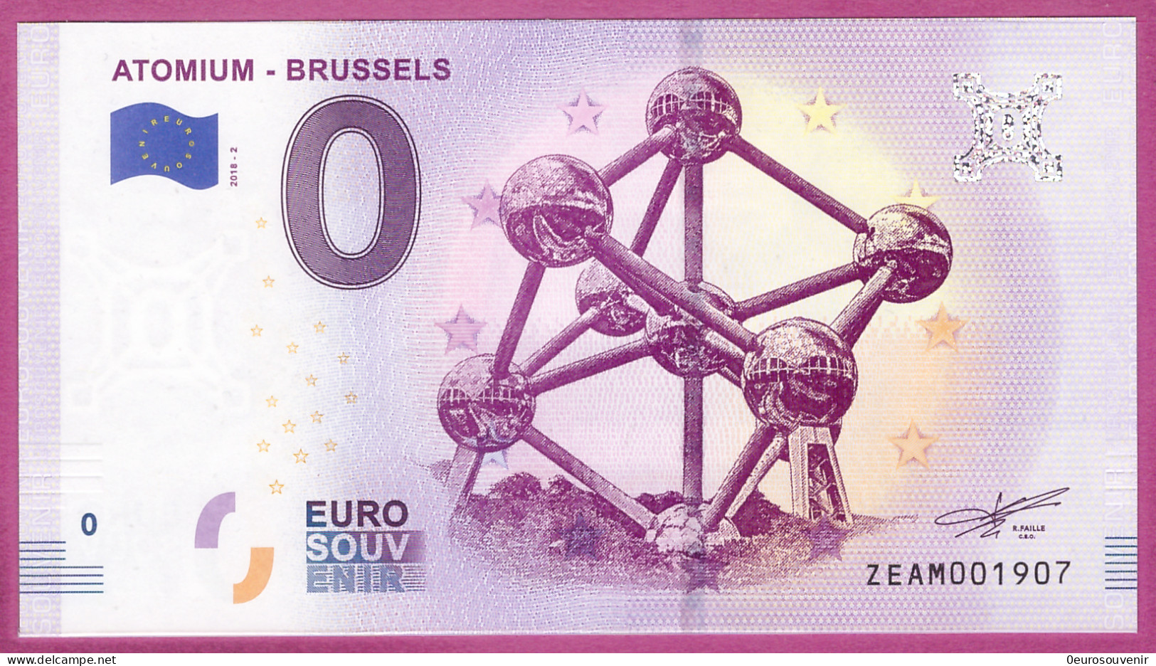 0-Euro ZEAM 2018-2  ATOMIUM - BRUSSELS - Essais Privés / Non-officiels