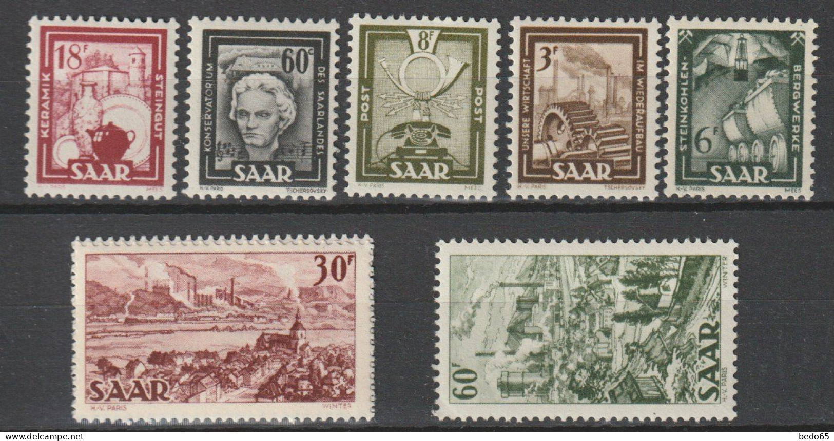 SARRE  N° 283/90 NEUF* TTB - Unused Stamps