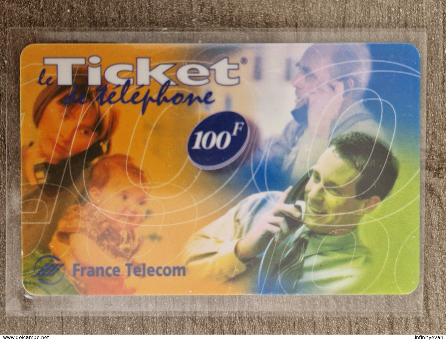 TICKET DE TELEPHONE RARE 100F - FT