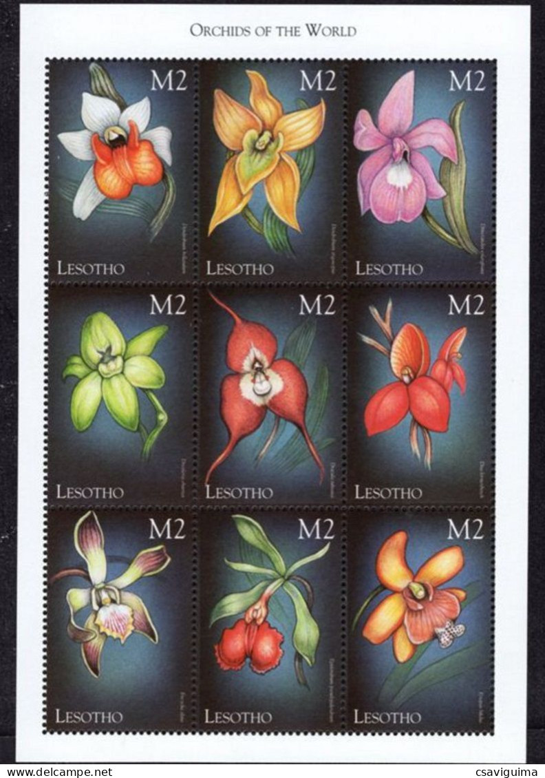 Lesotho - 1999 - Flowers: Orchids - Yv 1530/38 - Orchidee
