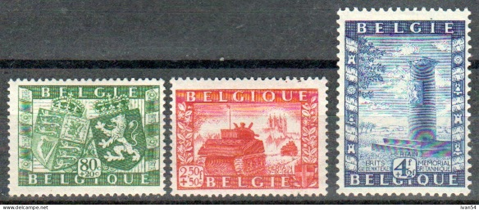 BELGIQUE 823-5  * MH – Union Belgo-Brittannique (1950) - Unused Stamps