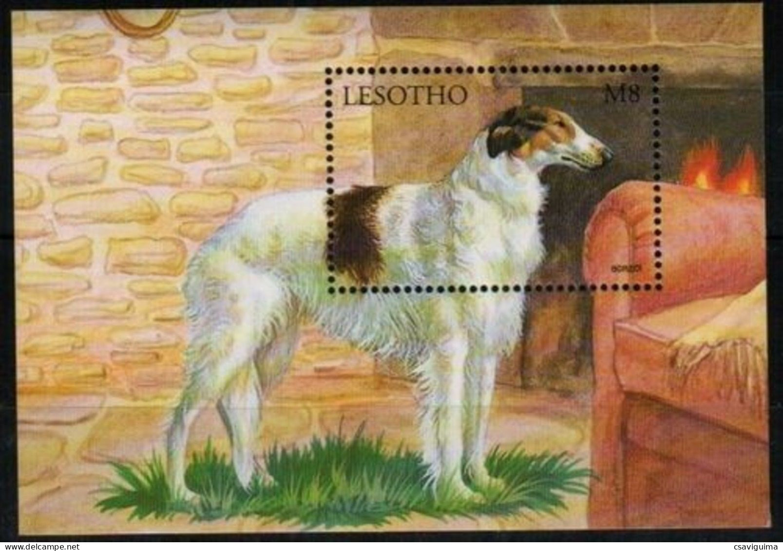 Lesotho - 1999 - Dog: Borzoi - Yv Bf 145 - Honden