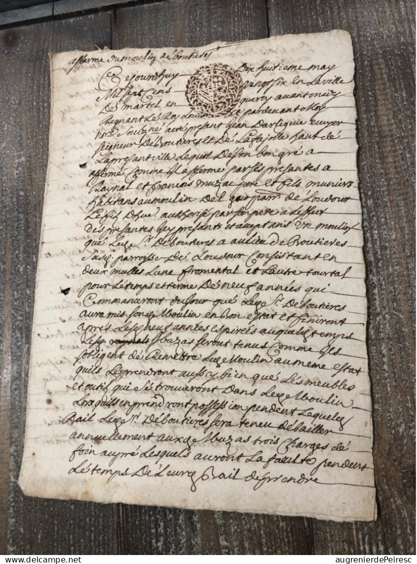 Ratification D’un Acte Par La Noblesse De Martel 1726 Martel (46) - Documents Historiques