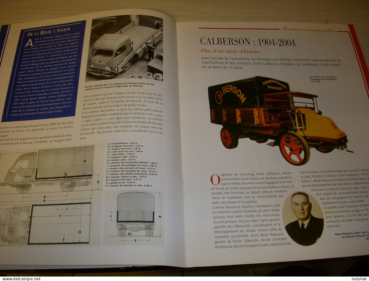 CHERES CAMIONNETTES D'ANTAN 12 RENAULT GALION TRANSPORTS CALBERSON 1904-2004 - Auto/Moto