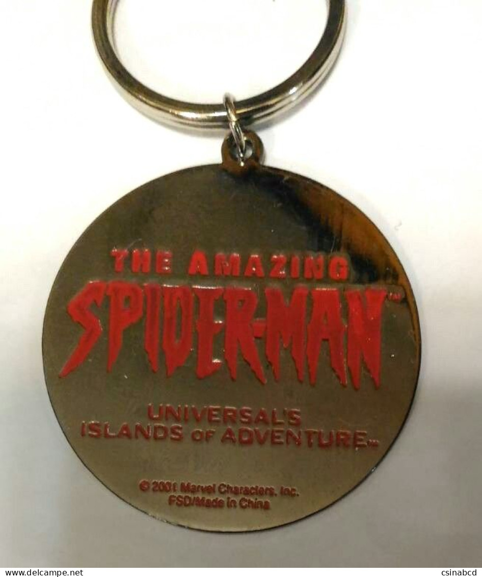 2001 AMAZING SPIDERMAN-UNIVERSAL'S ISLAND OF ADVENTURE Metal Keyring Keychain - Jugetes Antiguos