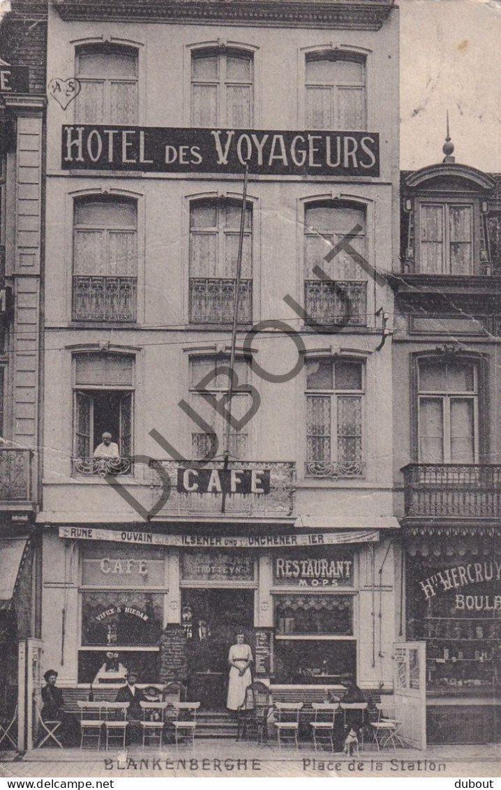 Postkaart - Carte Postale - Blankenberge - Place De La Station - Hôtel Des Voyageurs (C5808) - Blankenberge