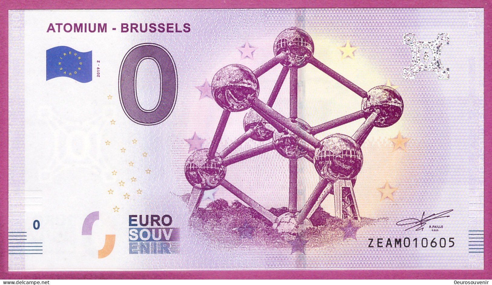 0-Euro ZEAM 2019-2  ATOMIUM - BRUSSELS - Privatentwürfe