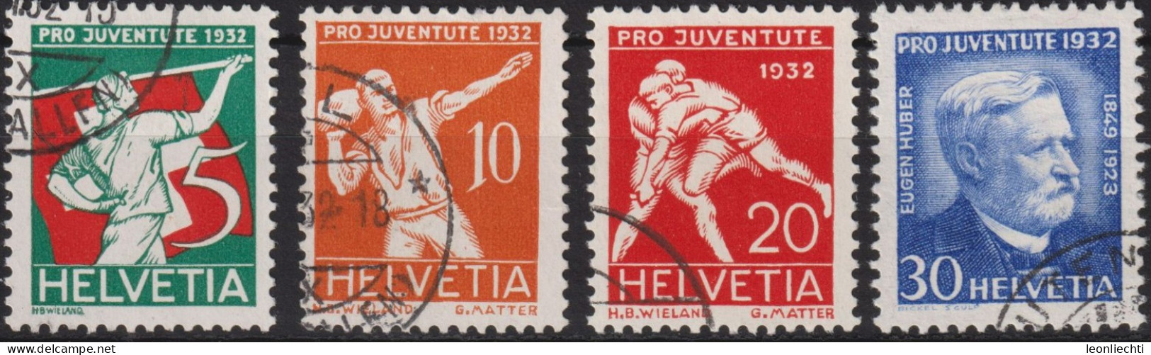 1932  Schweiz / Pro Juventute ° Mi:CH 262-265, Yt:CH 263-266, Zum:CH J61-J64, Volkssport, Prof. Eugen Huber - Used Stamps