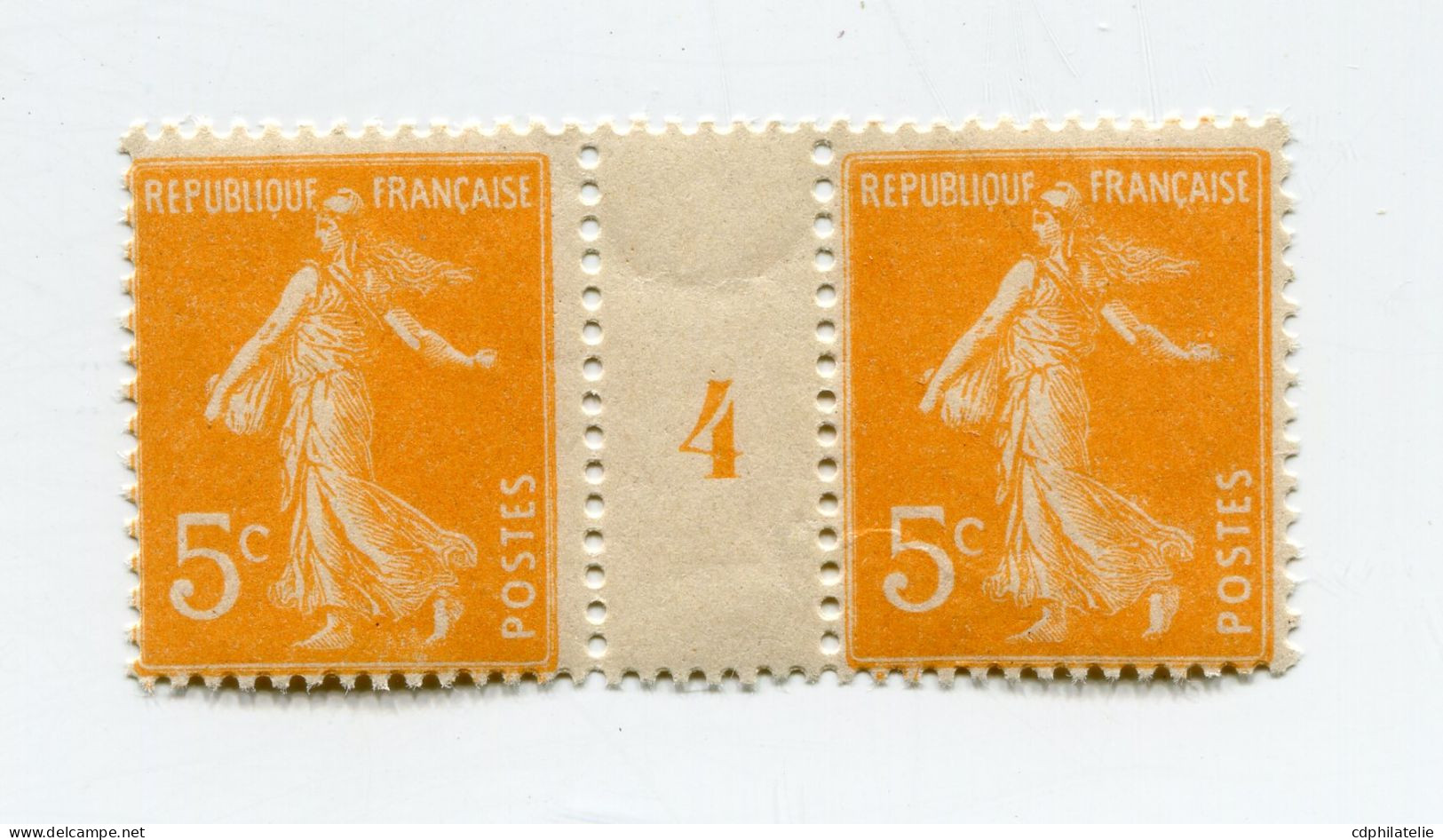 FRANCE N°158 ** TYPE SEMEUSE FOND PLEIN EN PAIRE AVEC MILLESIME 4 ( 1924 ) - Millesimi