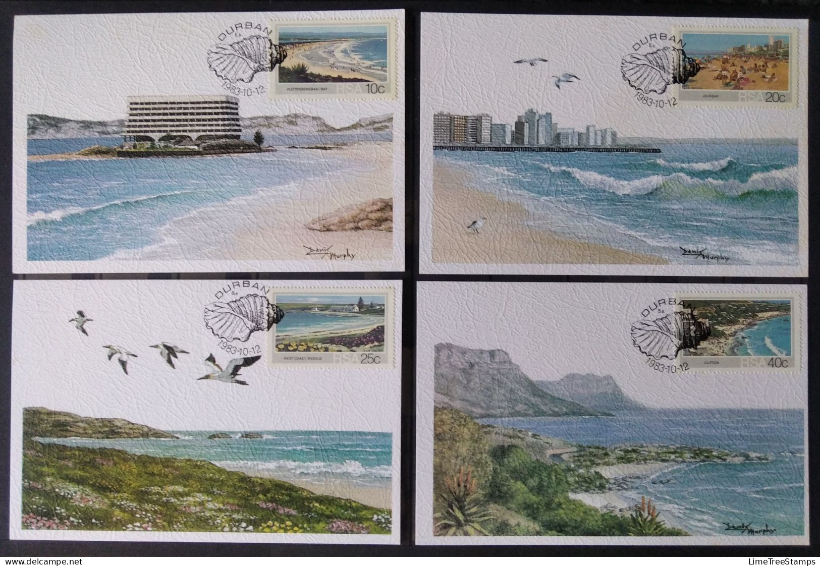 SOUTH AFRICA 1983 Maxicards 3x Sets - Weather Stations, Sport, Beaches - 12 Cards - Briefe U. Dokumente