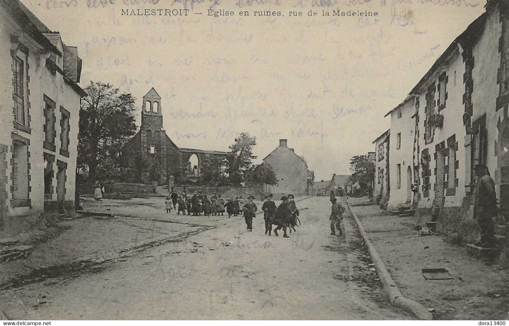 CPA56-MALESTROIT- Eglise En Ruines Rue De La Madeleine - Malestroit