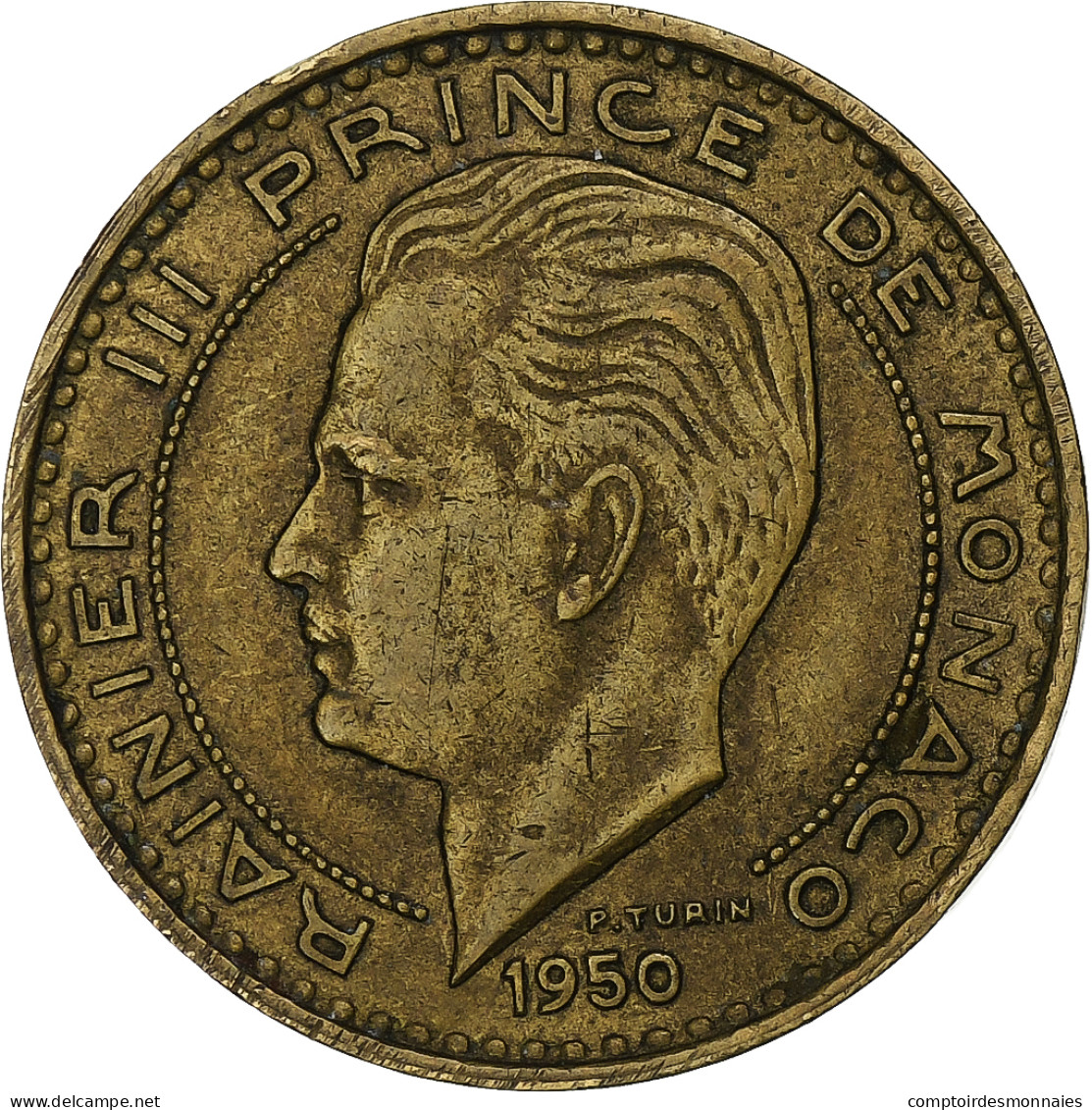 Monaco, Rainier III, 20 Francs, 1950, Paris, Cupro-Aluminium, TTB - 1922-1949 Luigi II
