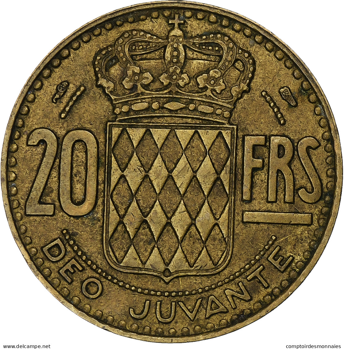 Monaco, Rainier III, 20 Francs, 1950, Paris, Cupro-Aluminium, TTB - 1922-1949 Louis II