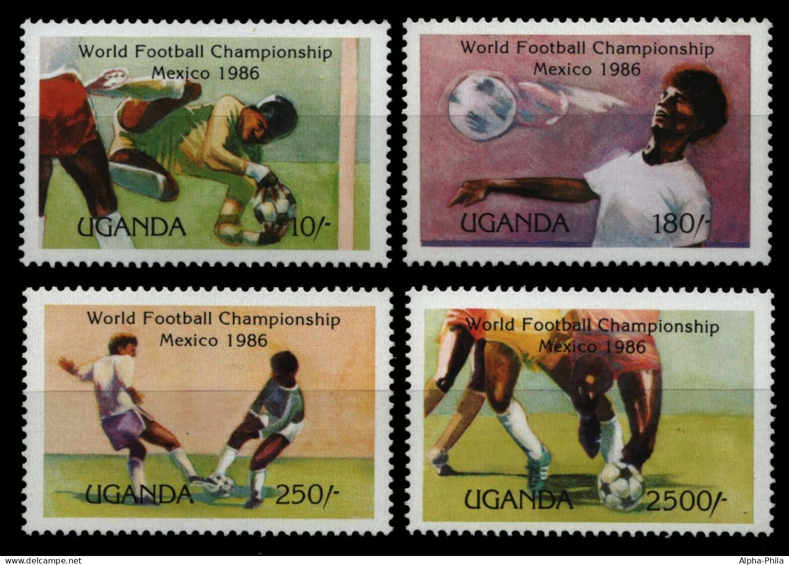 Uganda 1986 - Mi-Nr. 460-463 ** - MNH - Fußball / Soccer - Ouganda (1962-...)