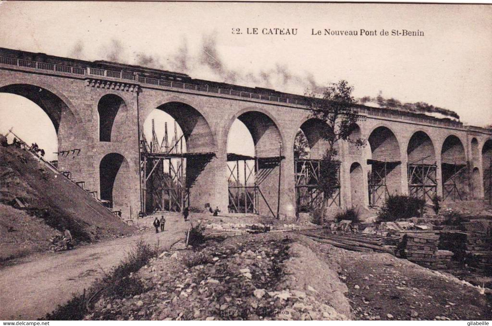 59 - Nord - LE CATEAU -   Le Nouveau Pont De Saint Benin En Travaux - Echafaudages - Le Cateau