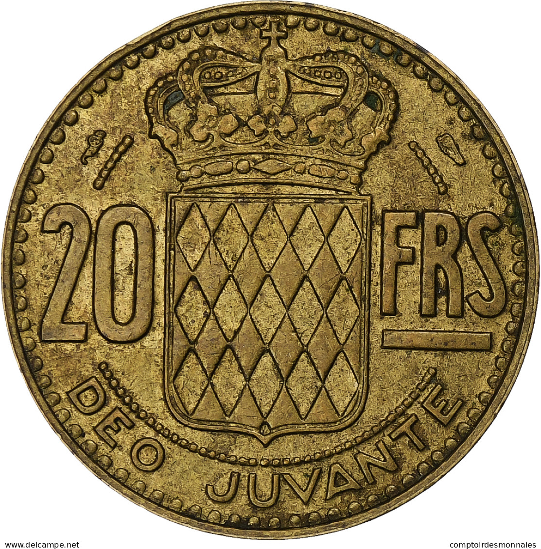 Monaco, Rainier III, 20 Francs, 1950, Paris, Cupro-Aluminium, TTB+ - 1922-1949 Luigi II