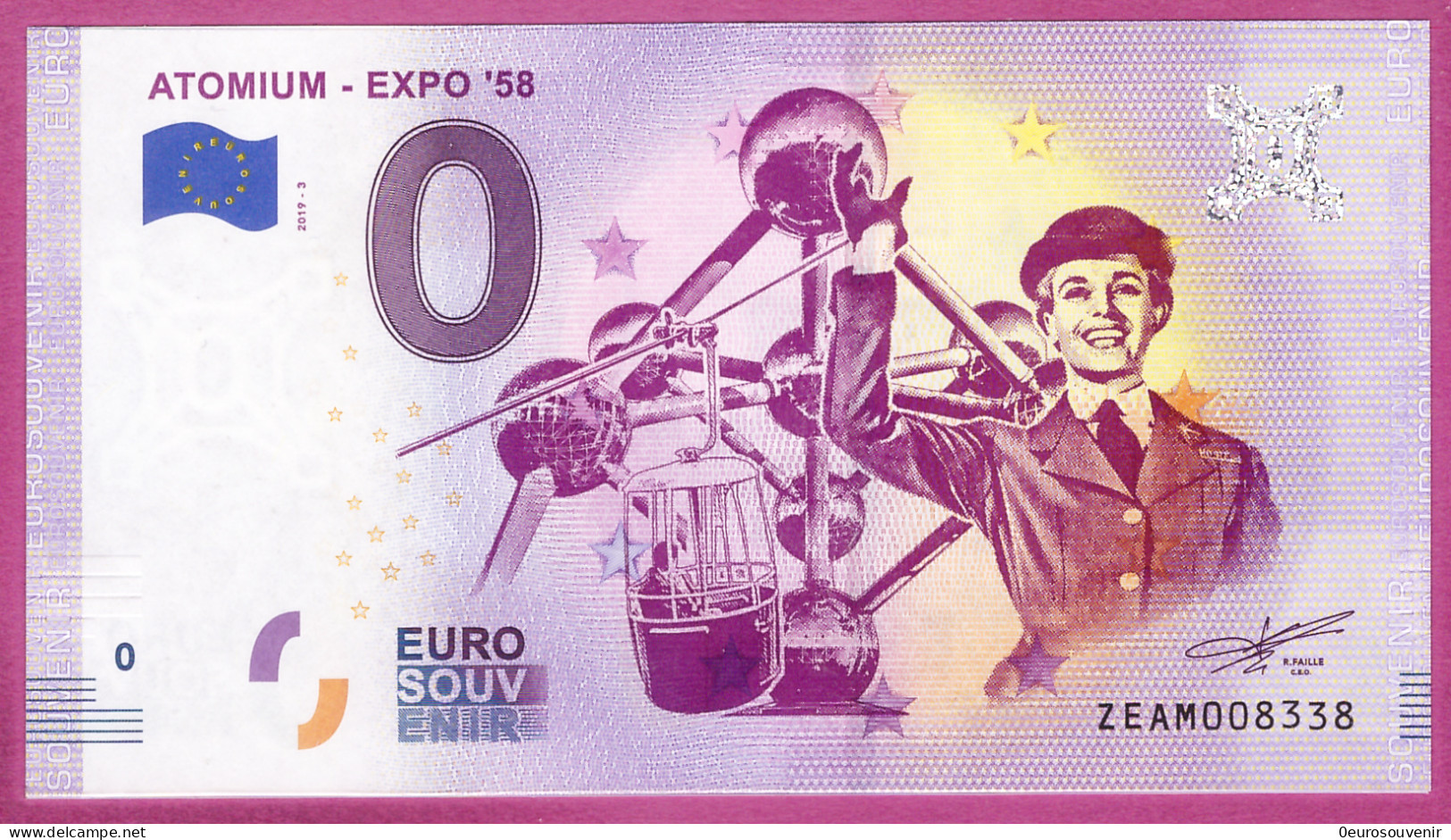 0-Euro ZEAM 2019-3  ATOMIUM - EXPO '58 - Pruebas Privadas