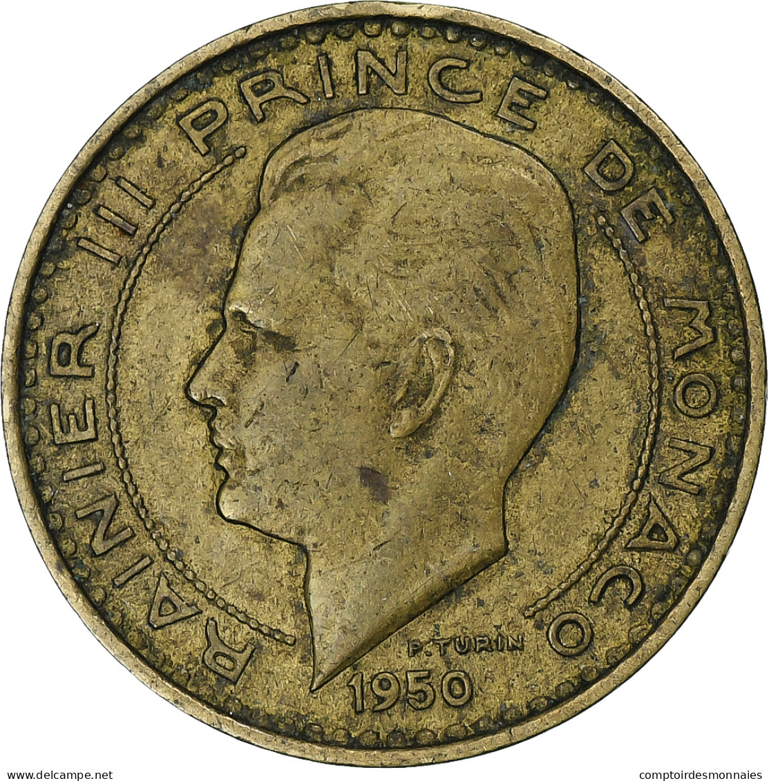 Monaco, Rainier III, 10 Francs, 1950, Paris, Cupro-Aluminium, TTB - 1922-1949 Louis II.