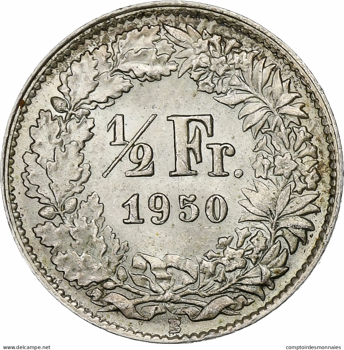 Suisse, 1/2 Franc, 1950, Bern, Argent, TTB+, KM:23 - Otros & Sin Clasificación