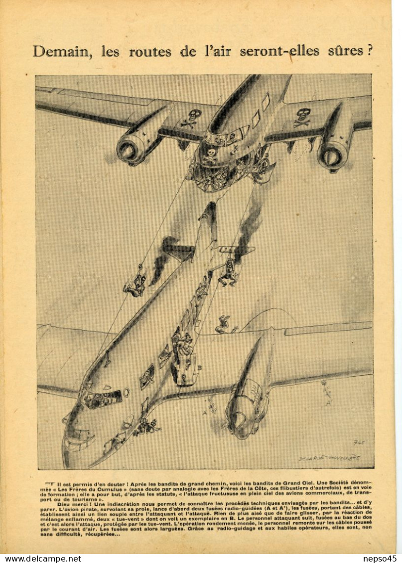 Aviation.Avion.L'Air O8/1945.Guerre.Publicités d'époque.Pilote Jacques Puget.Effort de l'U.R.S.S.Loockheed Constellation