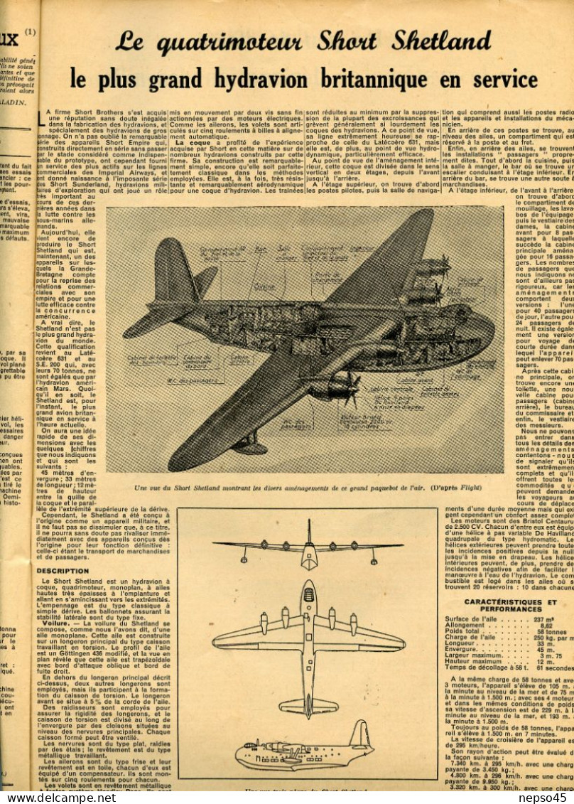 Aviation.Avion.L'Air O8/1945.Guerre.Publicités d'époque.Pilote Jacques Puget.Effort de l'U.R.S.S.Loockheed Constellation
