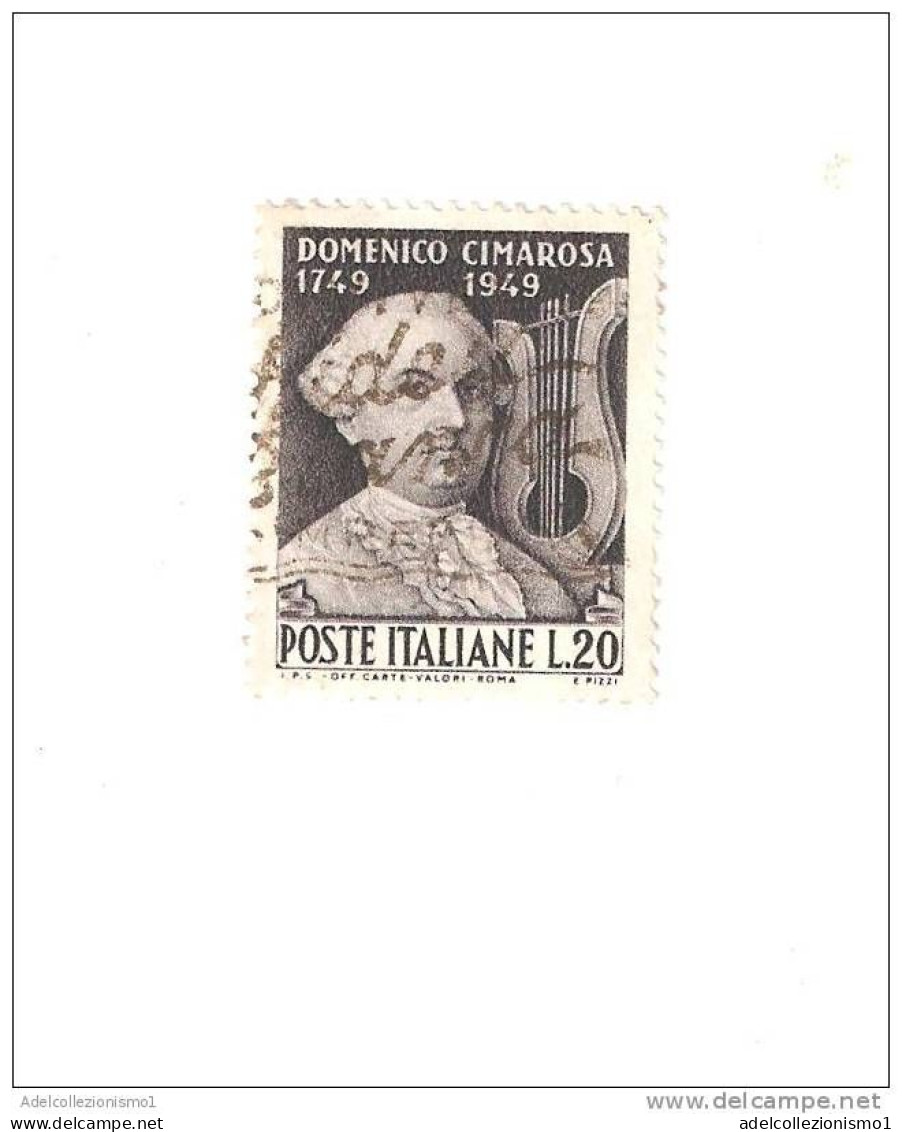 100039) Bicentenario Della Nascita Di Domenico Cimarosa-1949-usato La Vendita E Riferita A 1 Solo Francobollo A Caso - 1946-60: Usati