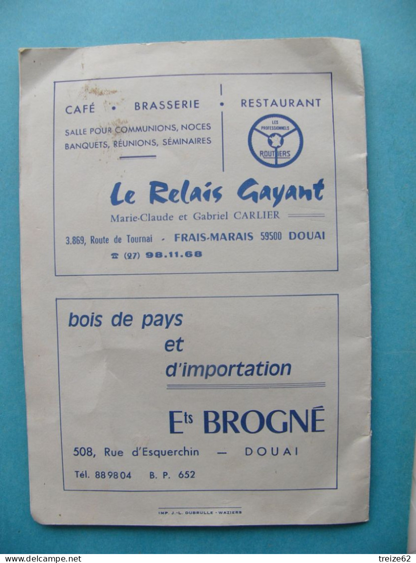 1984 FRAIS MARAIS DOUAI 59 Nord Programme Grand concert de la Fanfare Pub café garage cyclomoteur Peugeot