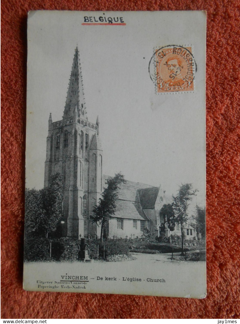 Cpa Vinkem Vinchem - De Kerk   édition Sansen Vanneste Guerre 14-18 - Veurne