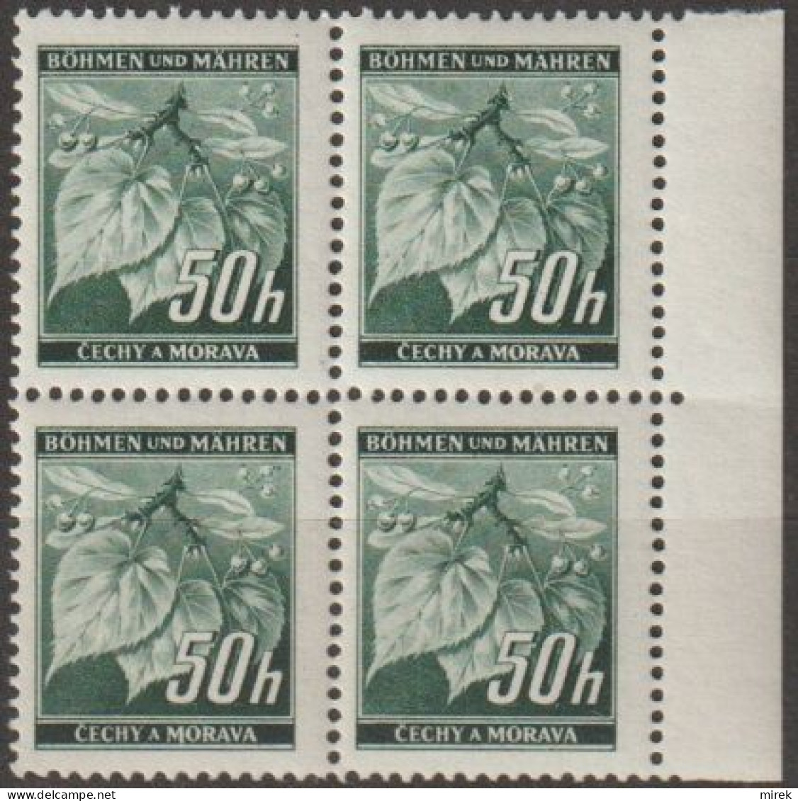 040/ Pof. 27 Gray-green (rare), Border 4-block - Nuovi