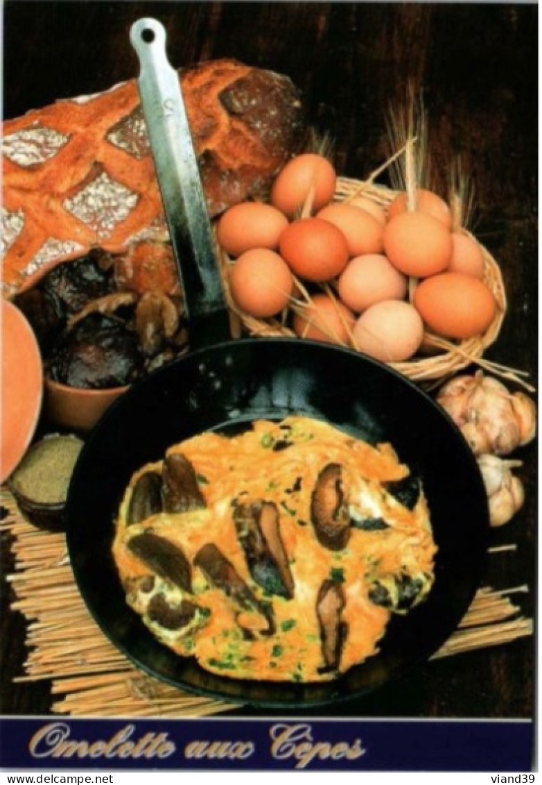 OMELETTE Aux CEPES.   -   Recettes De Cuisine  - CPM - Voir Scannes Recto-Verso - Küchenrezepte