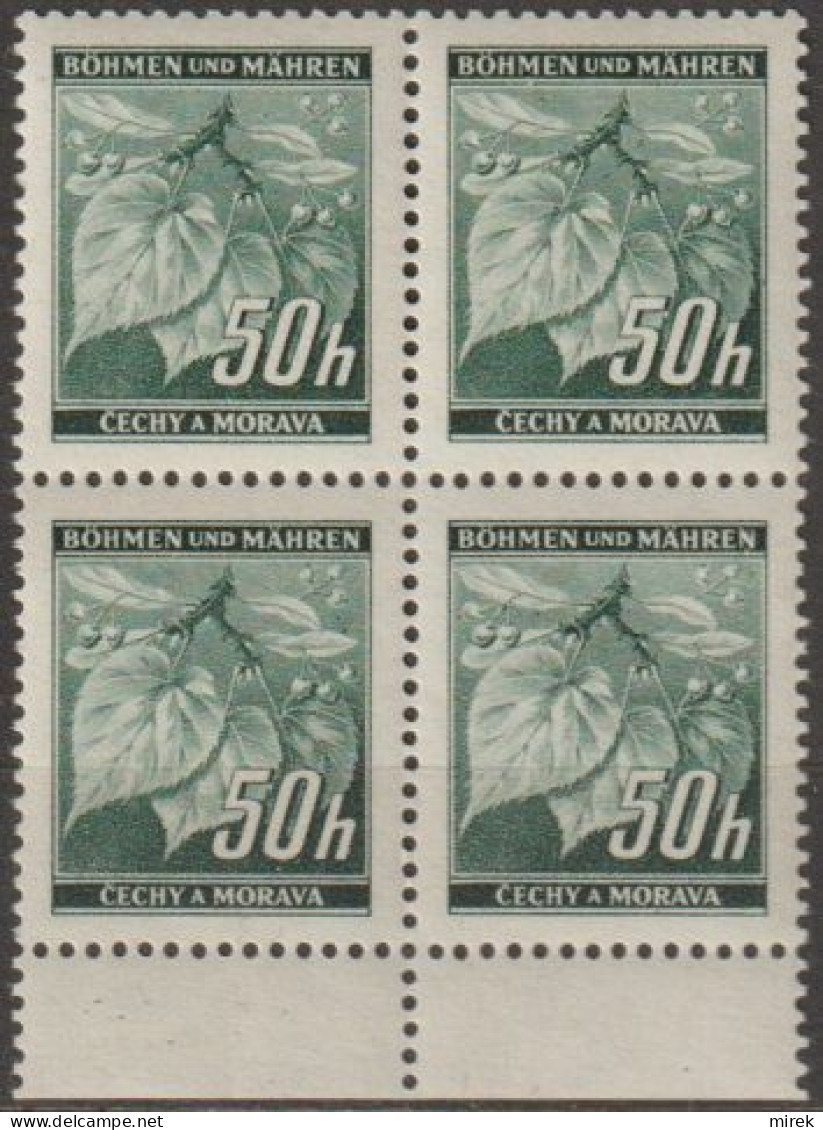 041/ Pof. 27 Gray-green (rare), Border 4-block - Ungebraucht