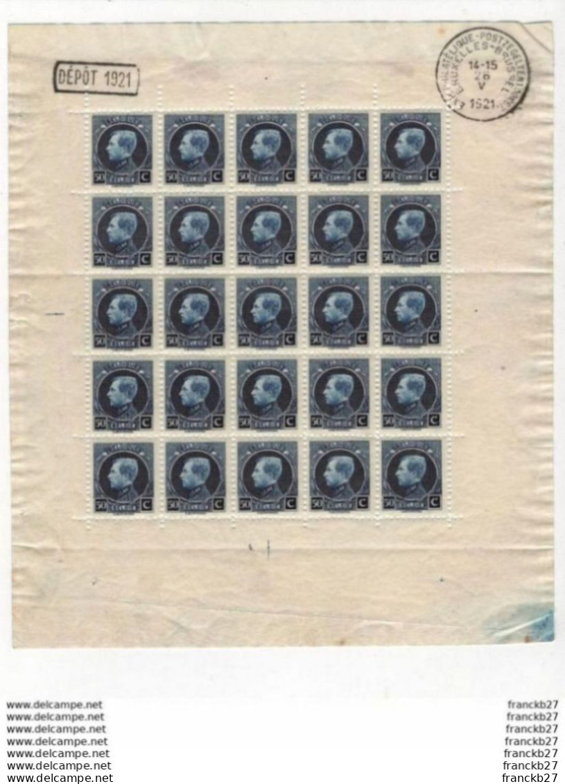Belgique - Belgium -  Mnh-Belgique 1921 - N° 187, 50c - Feuilles De 25 Timbres - Neuf - Ohne Zuordnung
