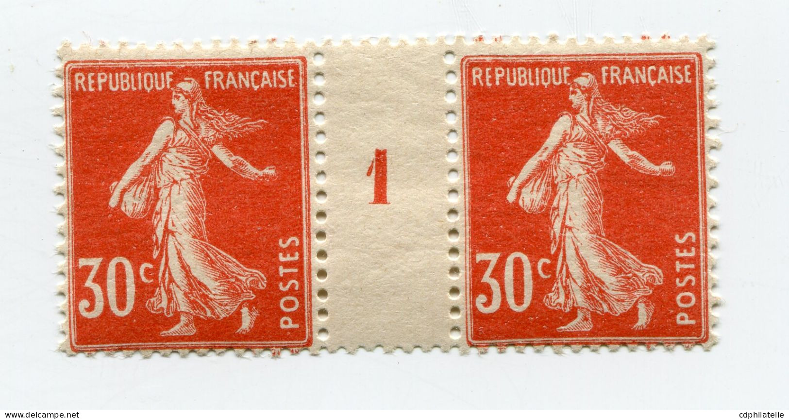 FRANCE N°160 ** TYPE SEMEUSE FOND PLEIN EN PAIRE AVEC MILLESIME 1 ( 1921 ) - Millesimes